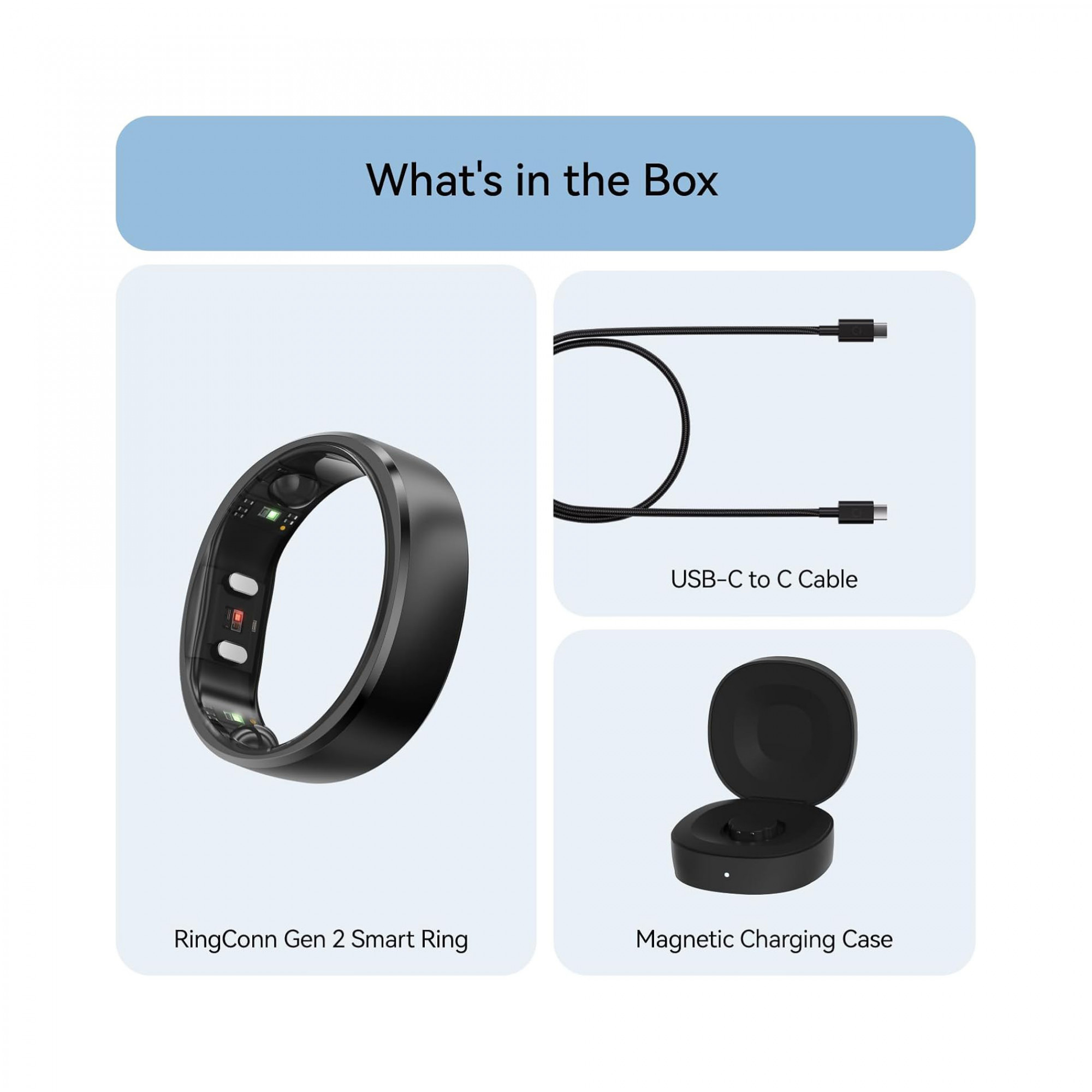 Розумне кільце RingConn Gen 2 Matte Black (Size 7)